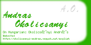 andras okolicsanyi business card